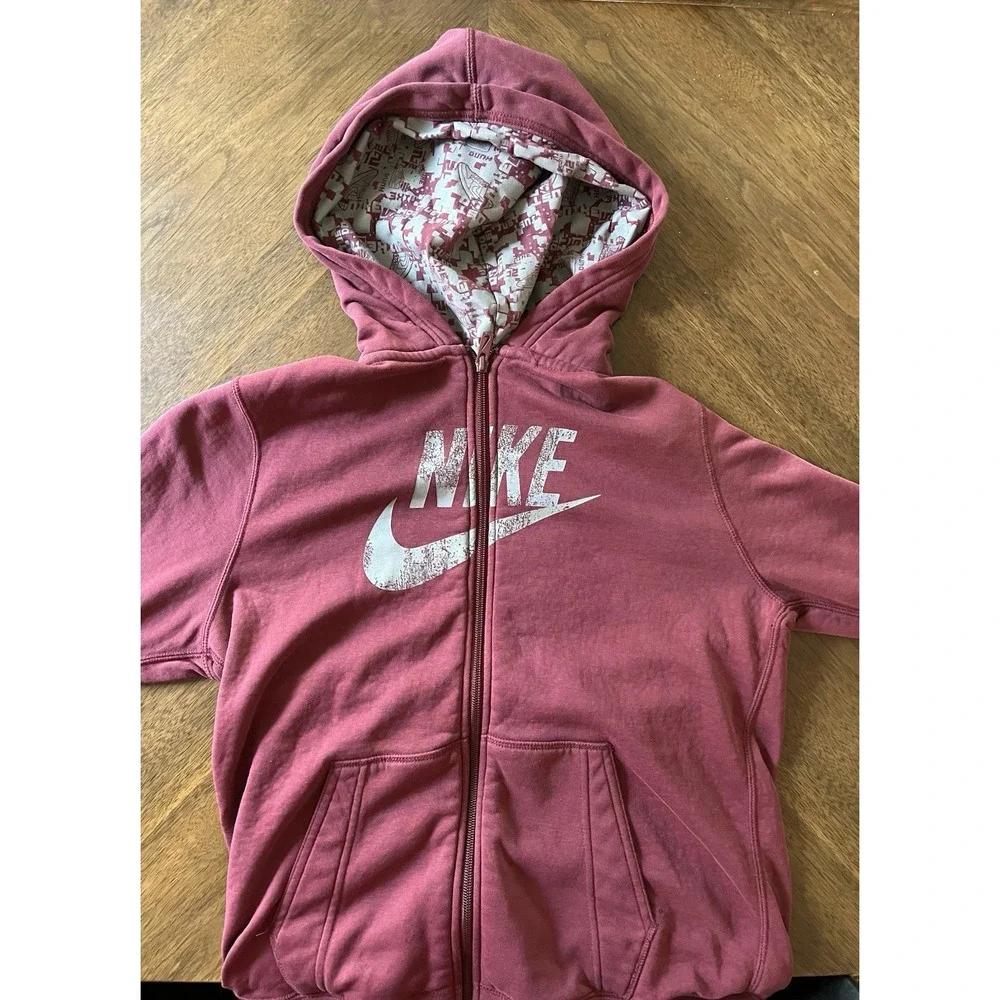 Vintage Y2K Nike Gray Swoosh Just Do‎ It Red Full-Zip Jacket - Women's Large